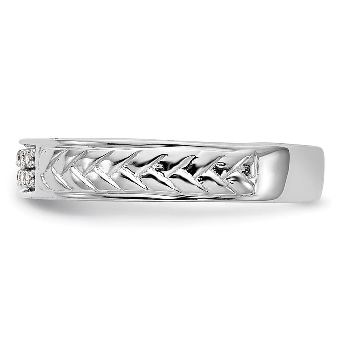 Buy Exclusive 10K White Gold Wedding Band Set with 1/10 Carat Diamonds-3