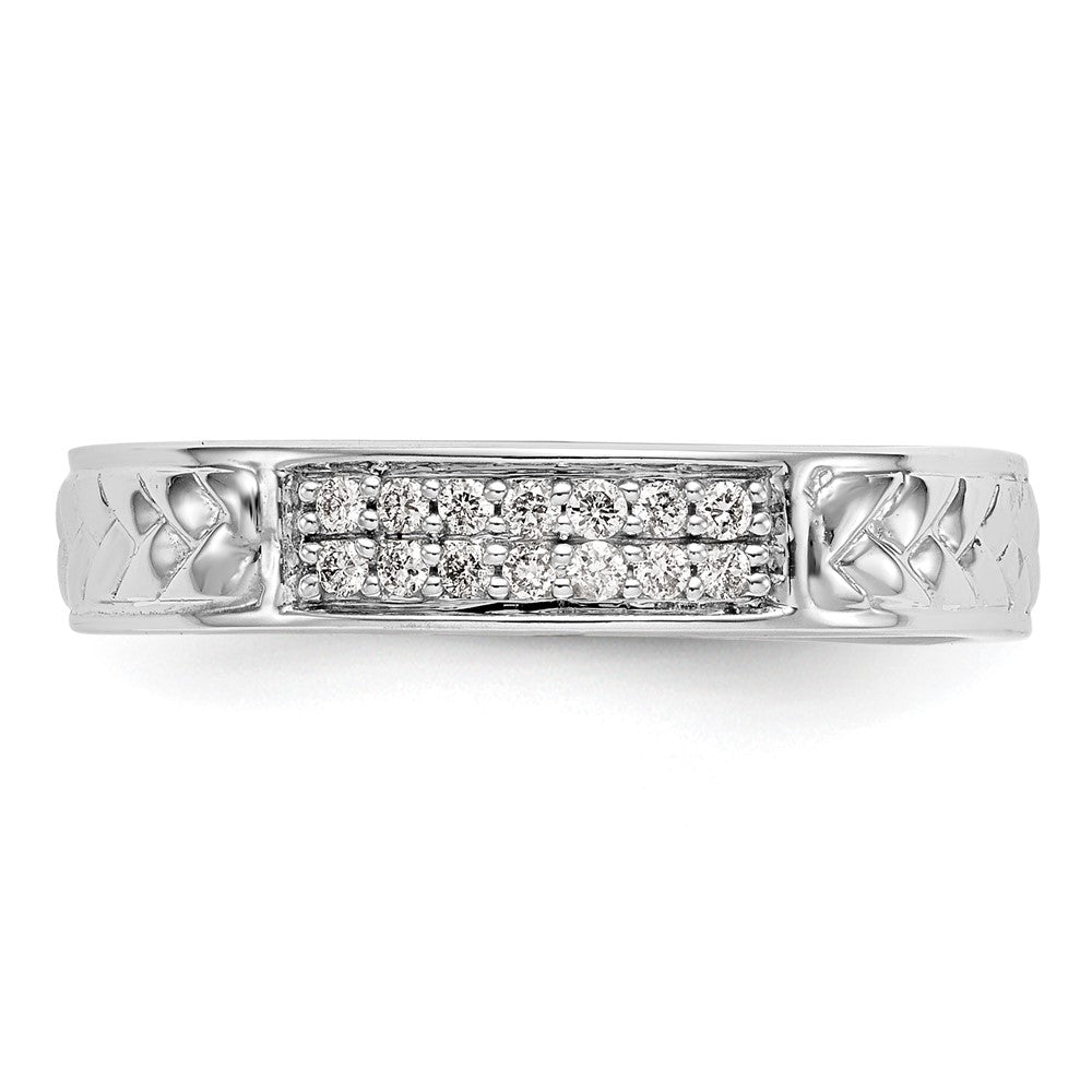Buy Exclusive 10K White Gold Wedding Band Set with 1/10 Carat Diamonds