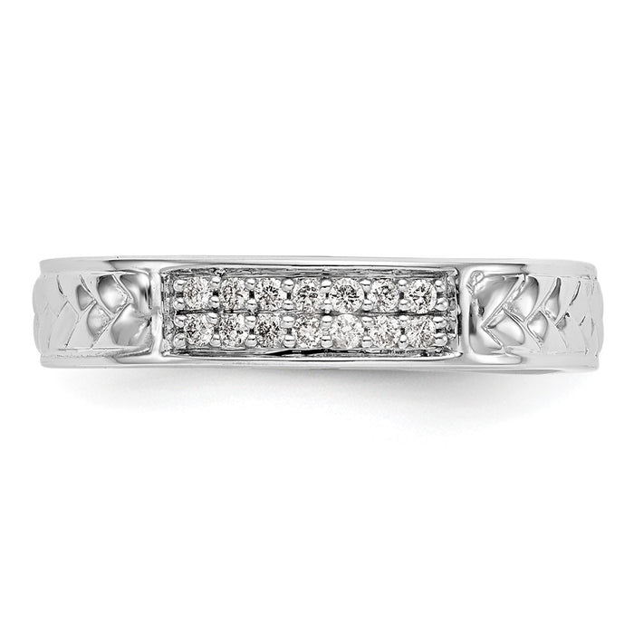 Buy Exclusive 10K White Gold Wedding Band Set with 1/10 Carat Diamonds-4