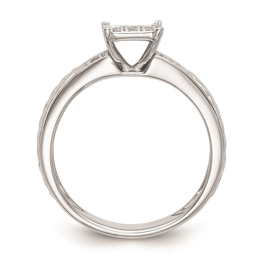 Buy Stylish 10K White Gold Diamond Trio Engagement Ring, 1/6 Carat Cluster