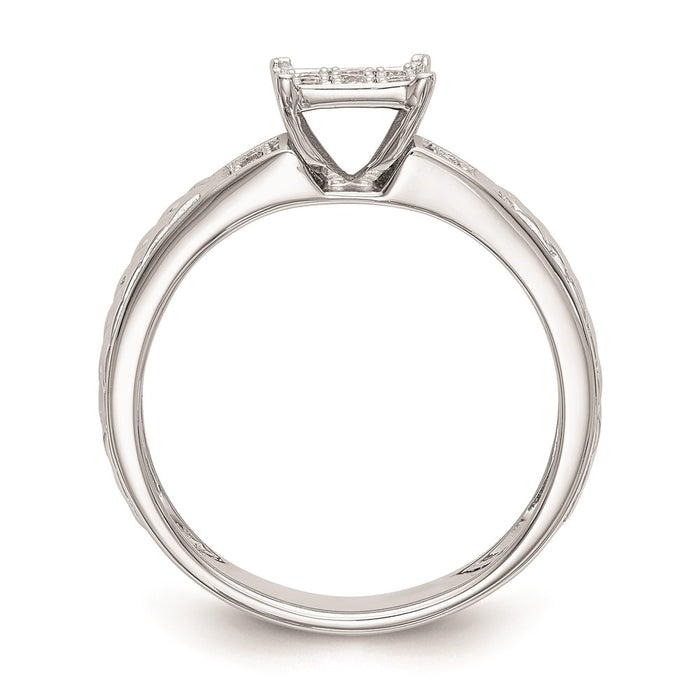 Buy Stylish 10K White Gold Diamond Trio Engagement Ring, 1/6 Carat Cluster-2
