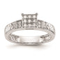 Buy Stylish 10K White Gold Diamond Trio Engagement Ring, 1/6 Carat Cluster-1