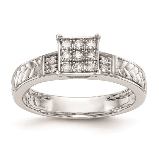 Buy Stylish 10K White Gold Diamond Trio Engagement Ring, 1/6 Carat Cluster