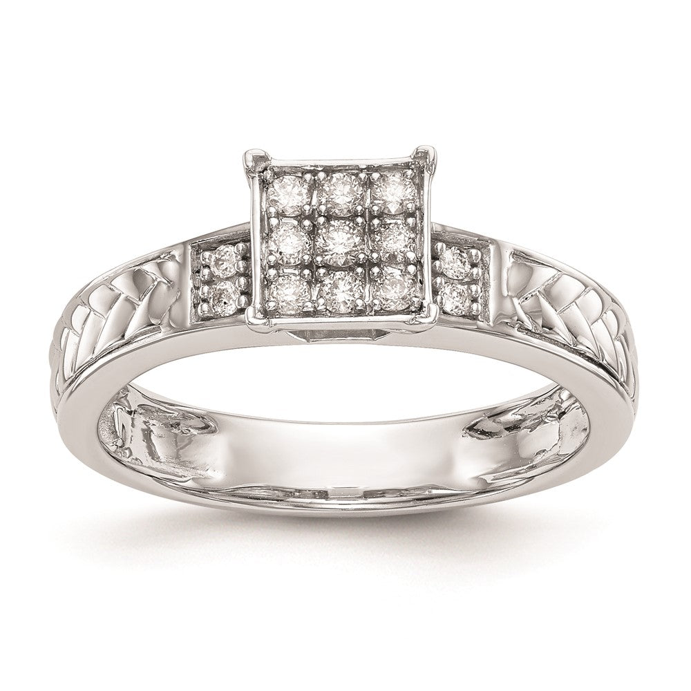 Exclusive 14K White Gold Diamond Engagement Ring - 1/6 Carat Cluster, Stylish Design