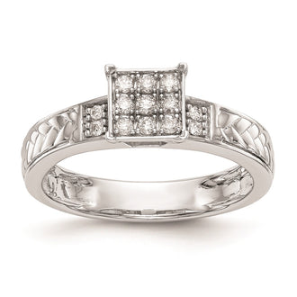 Exclusive 14K White Gold Diamond Engagement Ring - 1/6 Carat Cluster, Stylish Design