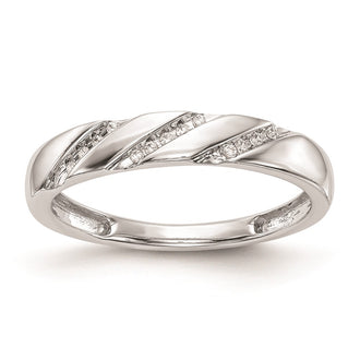 Buy Stylish 10K White Gold Diamond Trio Wedding Band - 1/20 Carat Value!