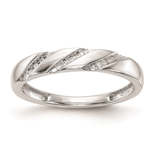 Buy Stylish 10K White Gold Diamond Trio Wedding Band - 1/20 Carat Value!