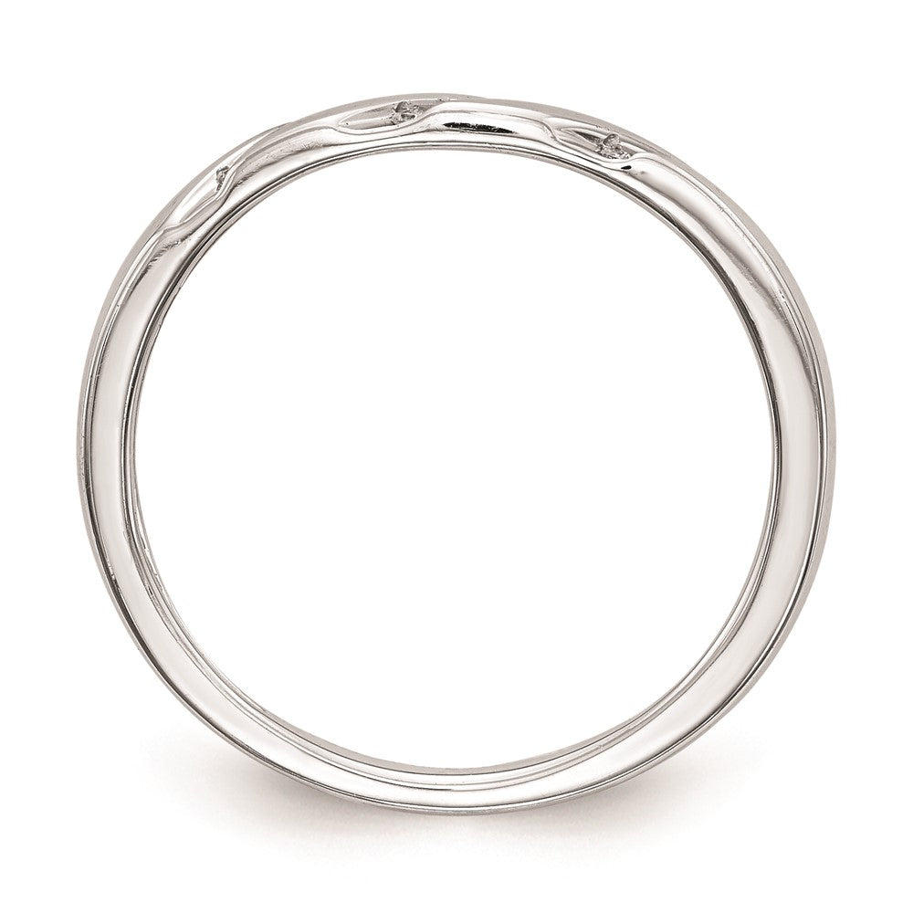 Exclusive 14K White Gold Wedding Band - 1/20 Carat Diamonds, Stylish Value!