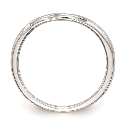 Exclusive 14K White Gold Wedding Band - 1/20 Carat Diamonds, Stylish Value!