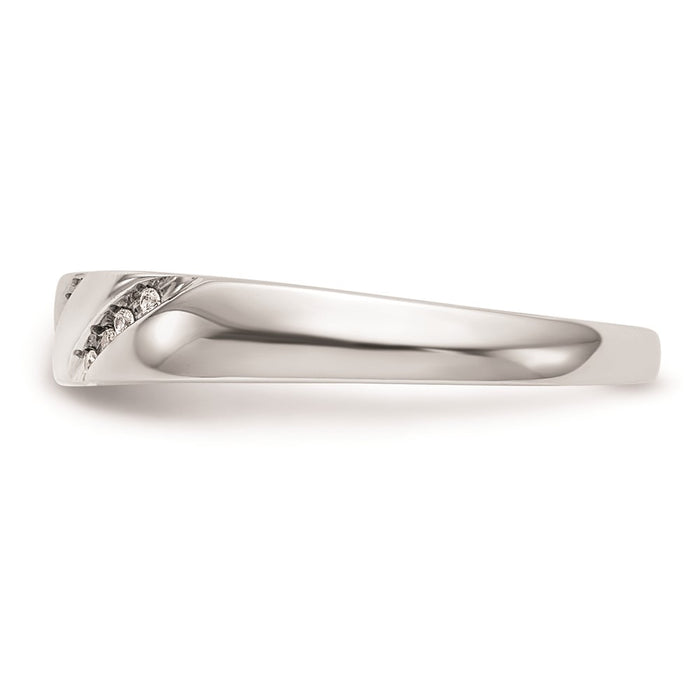 Exclusive 14K White Gold Wedding Band - 1/20 Carat Diamonds, Stylish Value!-3