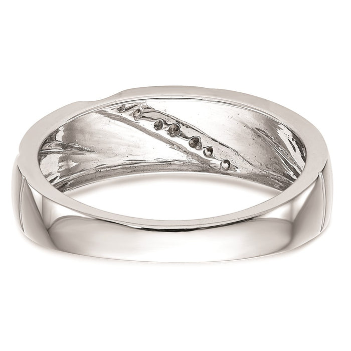 Exclusive 14K White Gold Wedding Band - 1/20 Carat Diamonds, Stylish Value!-5