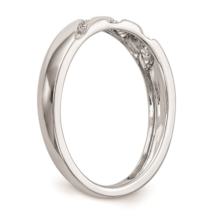 Exclusive 14K White Gold Wedding Band - 1/20 Carat Diamonds, Stylish Value!-6