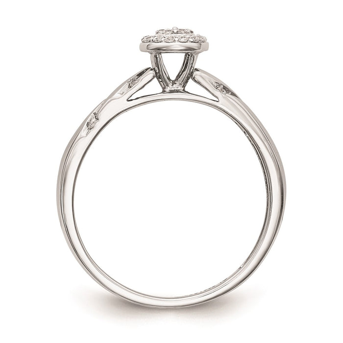 Buy Stylish 10K White Gold Halo Cluster Engagement Ring, 1/6 Carat Diamonds-2