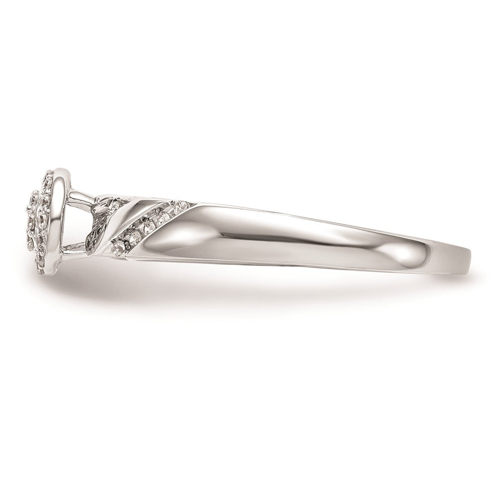 Buy Stylish 10K White Gold Halo Cluster Engagement Ring, 1/6 Carat Diamonds
