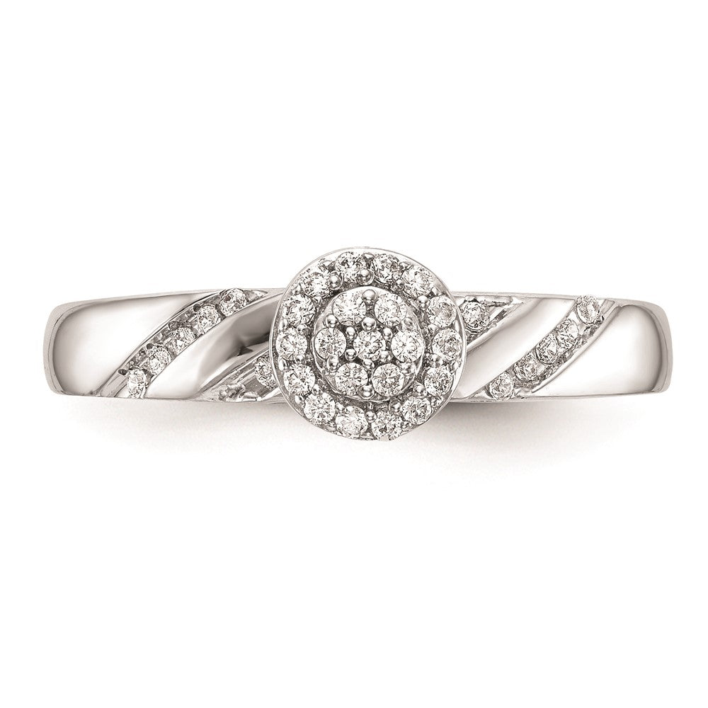 Buy Stylish 10K White Gold Halo Cluster Engagement Ring, 1/6 Carat Diamonds