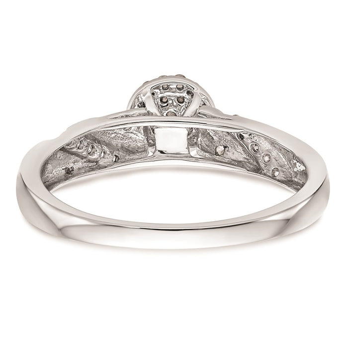 Buy Stylish 10K White Gold Halo Cluster Engagement Ring, 1/6 Carat Diamonds-5