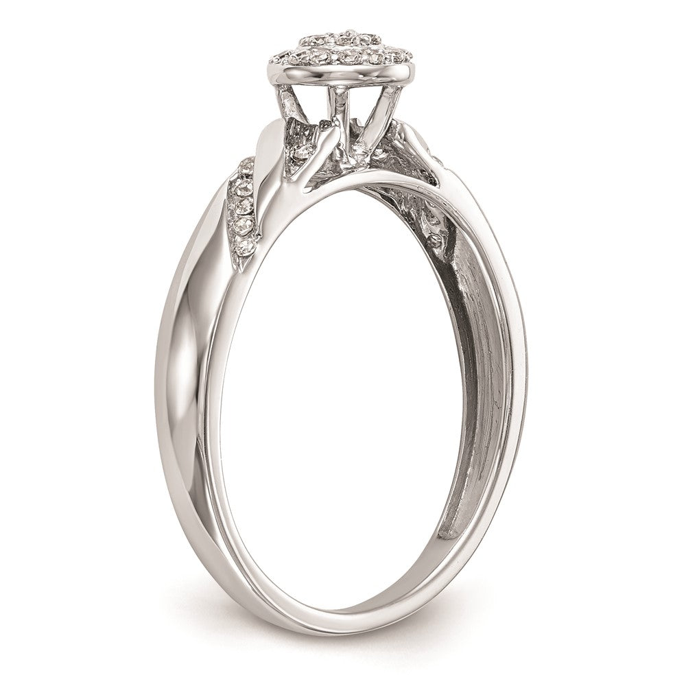 Buy Stylish 10K White Gold Halo Cluster Engagement Ring, 1/6 Carat Diamonds