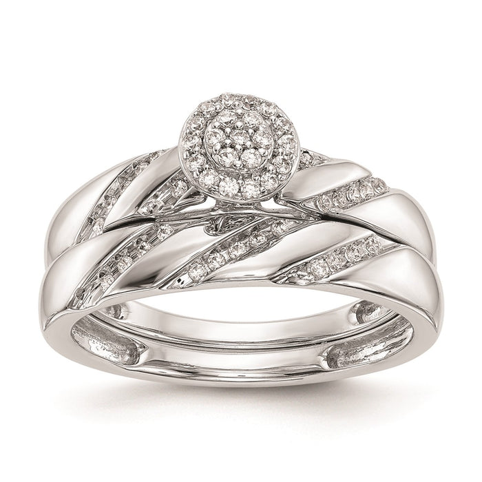 Buy Stylish 10K White Gold Halo Cluster Engagement Ring, 1/6 Carat Diamonds-7