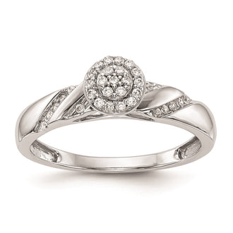 Buy Stylish 10K White Gold Halo Cluster Engagement Ring, 1/6 Carat Diamonds