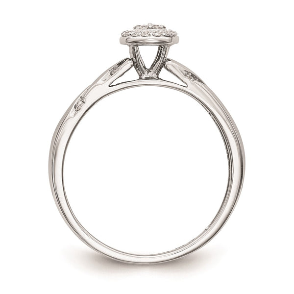 Buy Stylish 14K White Gold Halo Cluster Engagement Ring with 1/6 Carat Diamonds