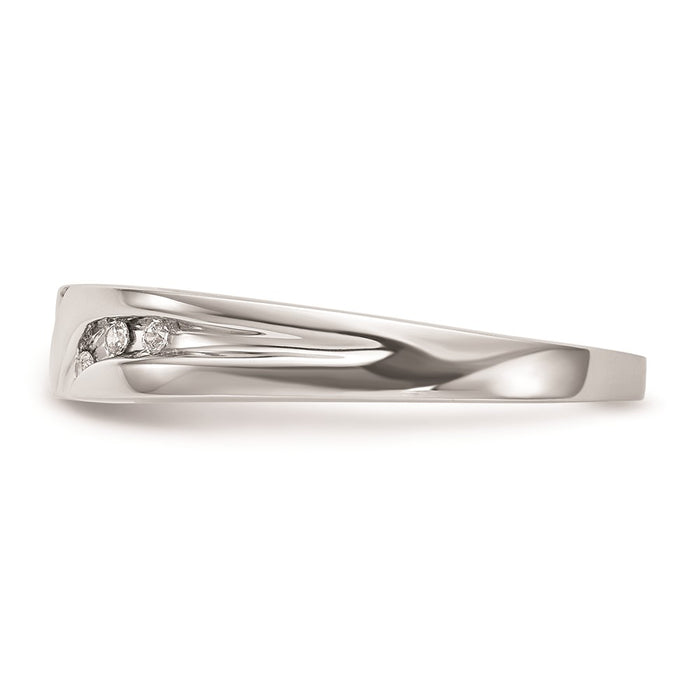Buy Exclusive 14K White Gold Men's Wedding Band - AA Quality, 1/6 Carat Diamonds-3