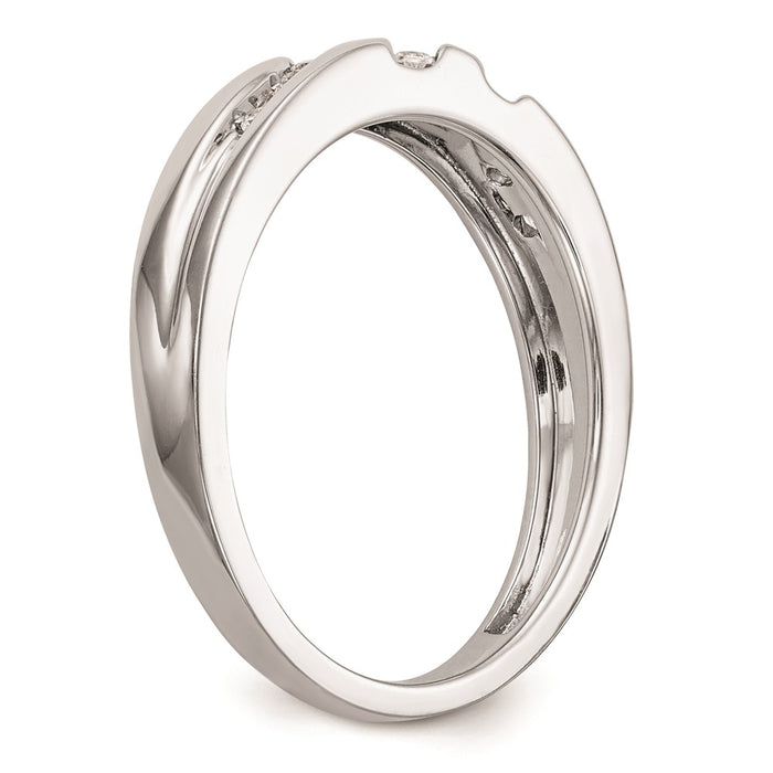 Buy Exclusive 14K White Gold Men's Wedding Band - AA Quality, 1/6 Carat Diamonds-6