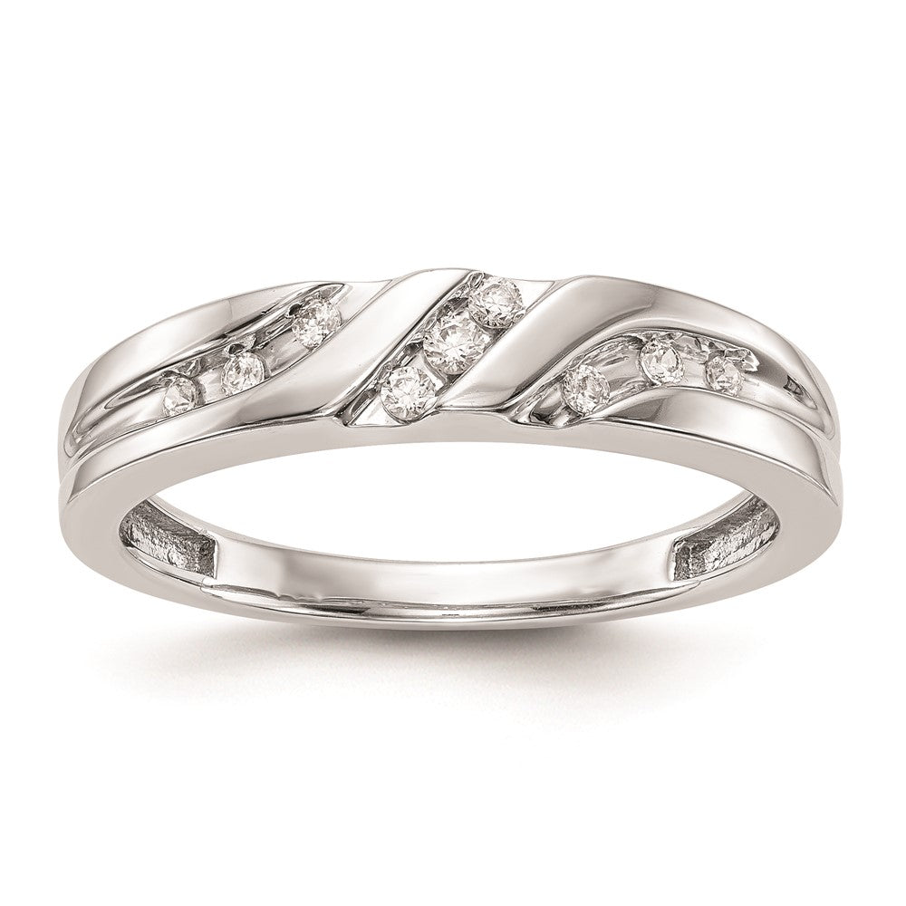 Buy Exclusive 14K White Gold Men's Wedding Band - AA Quality, 1/6 Carat Diamonds