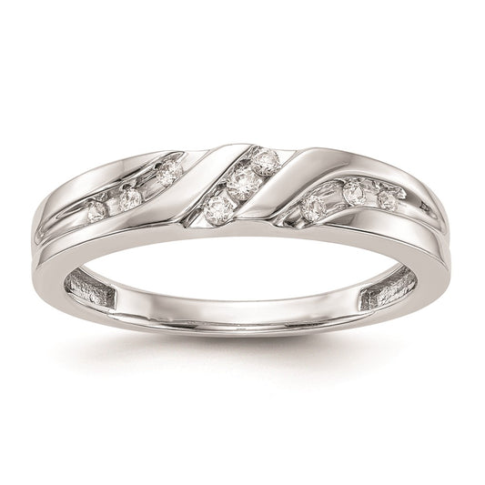 Buy Exclusive 14K White Gold Men's Wedding Band - AA Quality, 1/6 Carat Diamonds