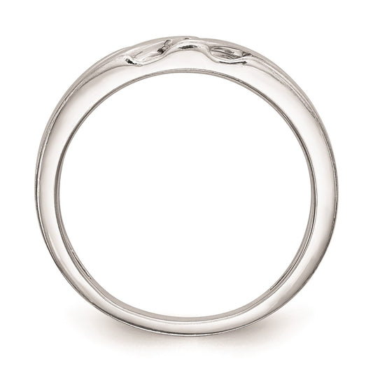 Buy Stylish 14K White Gold Wedding Band with 1/8 Carat Diamond Trio
