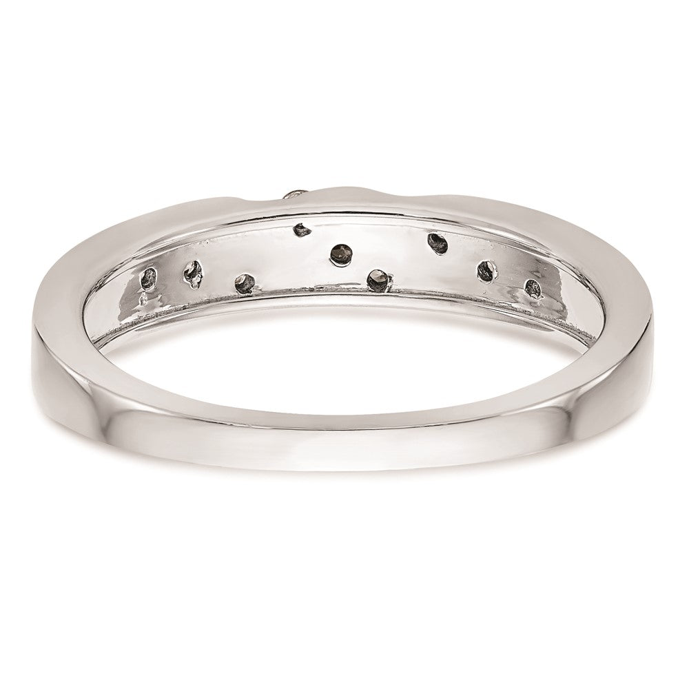 Buy Stylish 14K White Gold Wedding Band with 1/8 Carat Diamond Trio