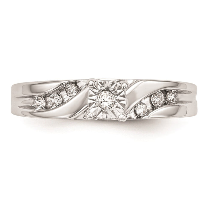 Exclusive 14K White Gold Diamond Trio Engagement Ring Set - 1/8 Carat, Stylish Value-4
