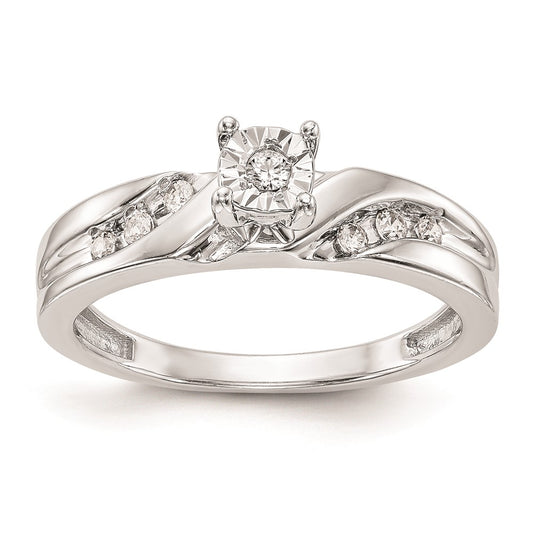Exclusive 14K White Gold Diamond Trio Engagement Ring Set - 1/8 Carat, Stylish Value