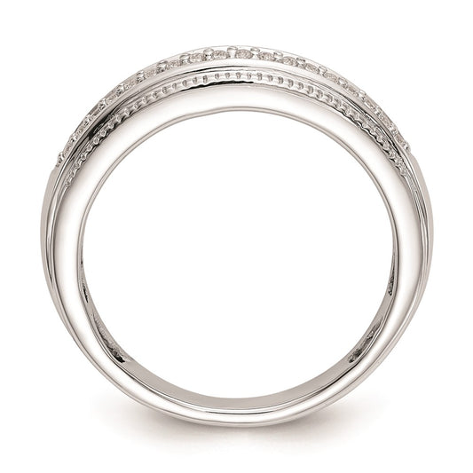 Buy Stylish 14K White Gold Men's Wedding Band - AA Quality, 1/10 Carat Diamonds