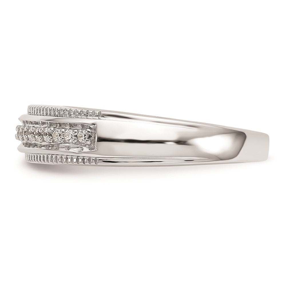 Buy Stylish 14K White Gold Men's Wedding Band - AA Quality, 1/10 Carat Diamonds