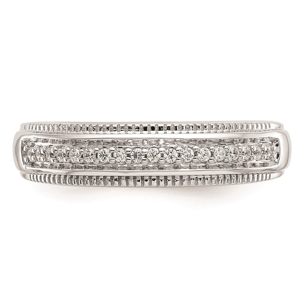 Buy Stylish 14K White Gold Men's Wedding Band - AA Quality, 1/10 Carat Diamonds