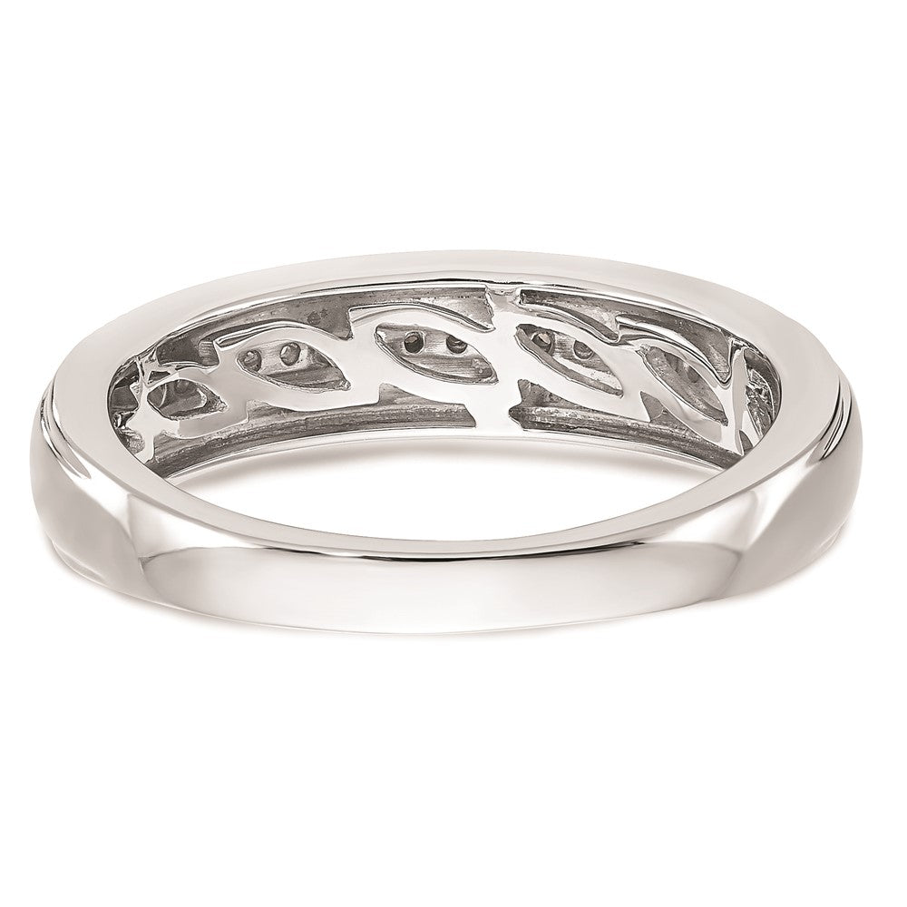Buy Stylish 14K White Gold Men's Wedding Band - AA Quality, 1/10 Carat Diamonds