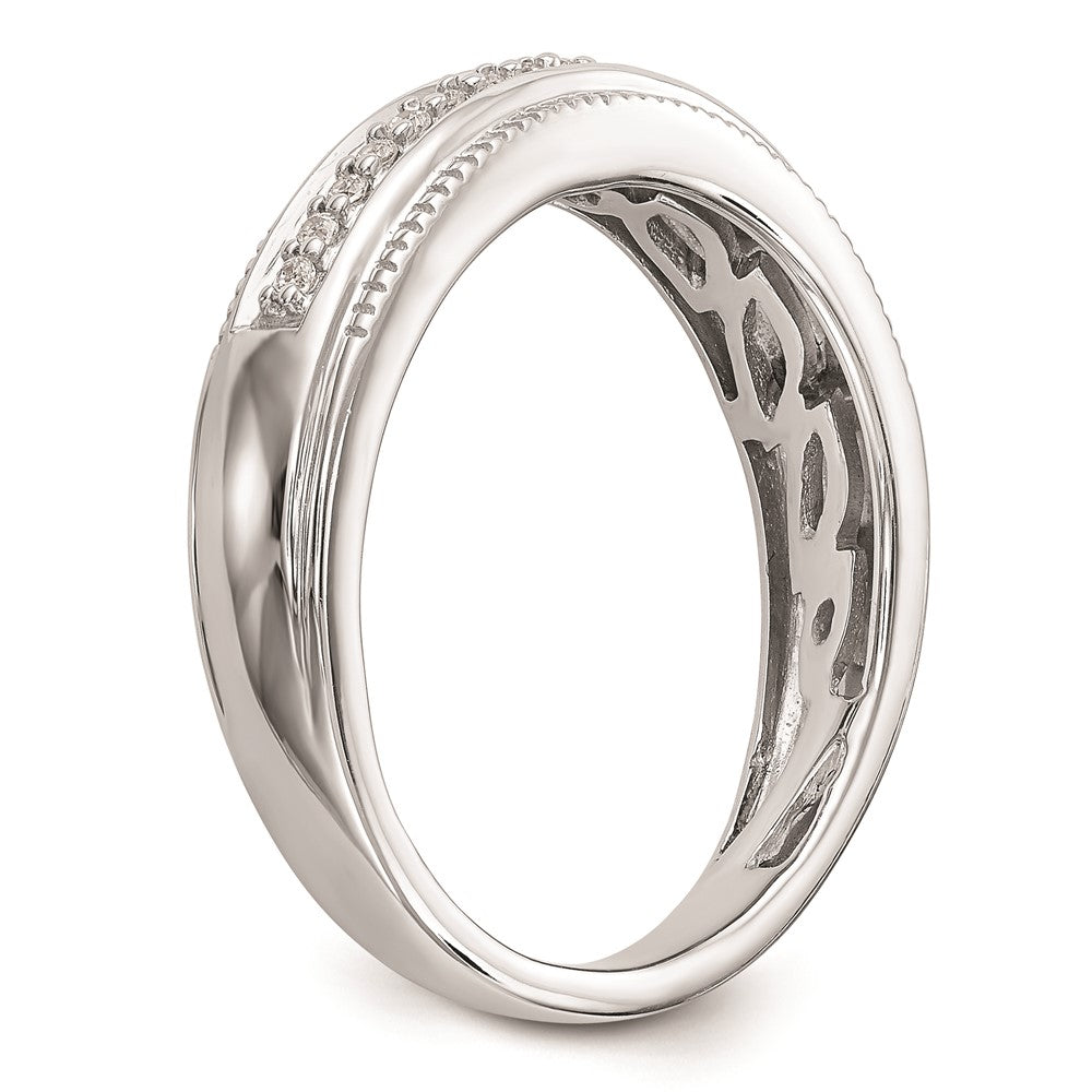 Buy Stylish 14K White Gold Men's Wedding Band - AA Quality, 1/10 Carat Diamonds