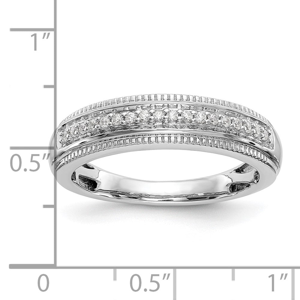 Buy Stylish 14K White Gold Men's Wedding Band - AA Quality, 1/10 Carat Diamonds