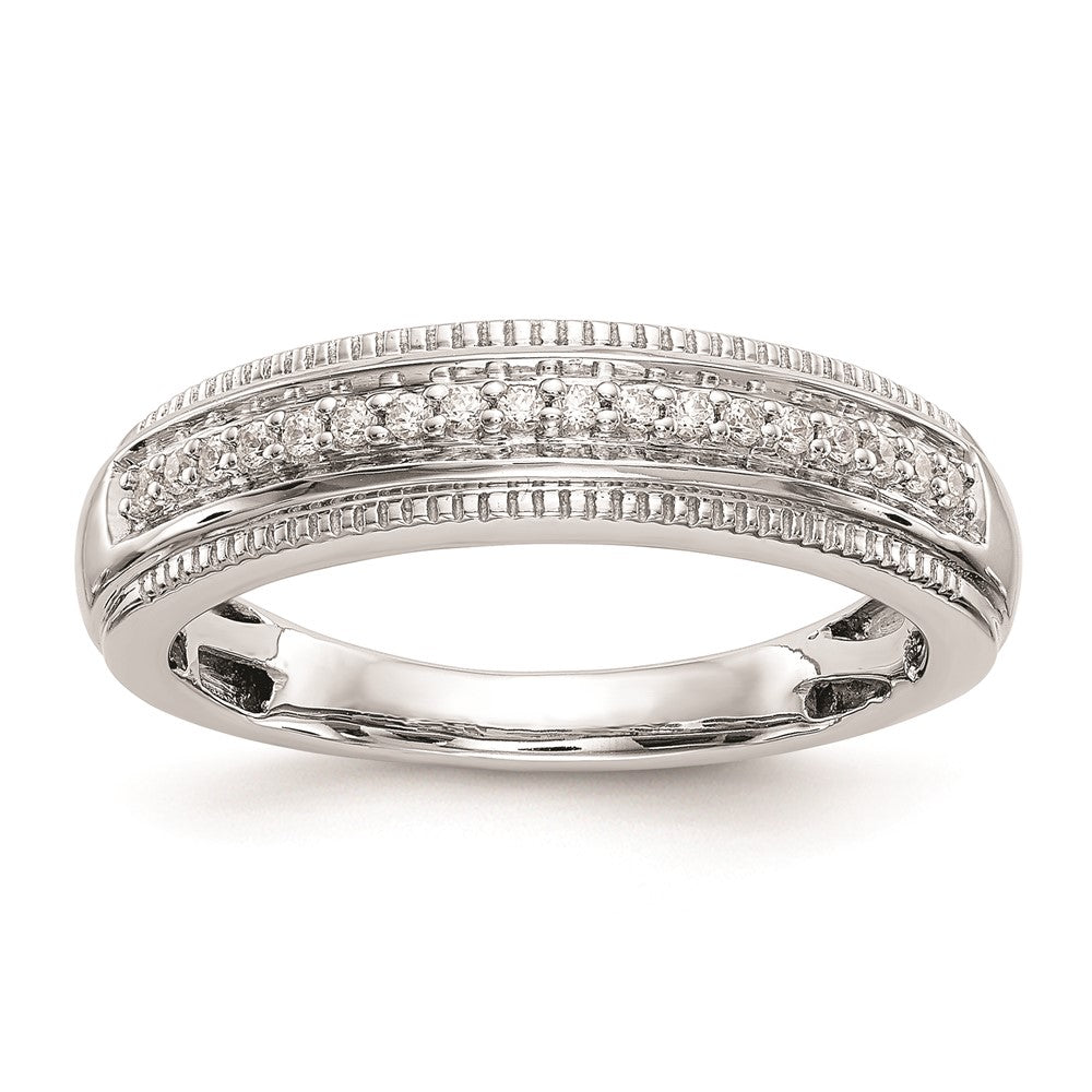 Buy Stylish 14K White Gold Men's Wedding Band - AA Quality, 1/10 Carat Diamonds