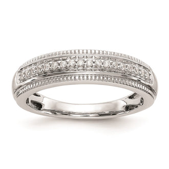 Buy Stylish 14K White Gold Men's Wedding Band - AA Quality, 1/10 Carat Diamonds
