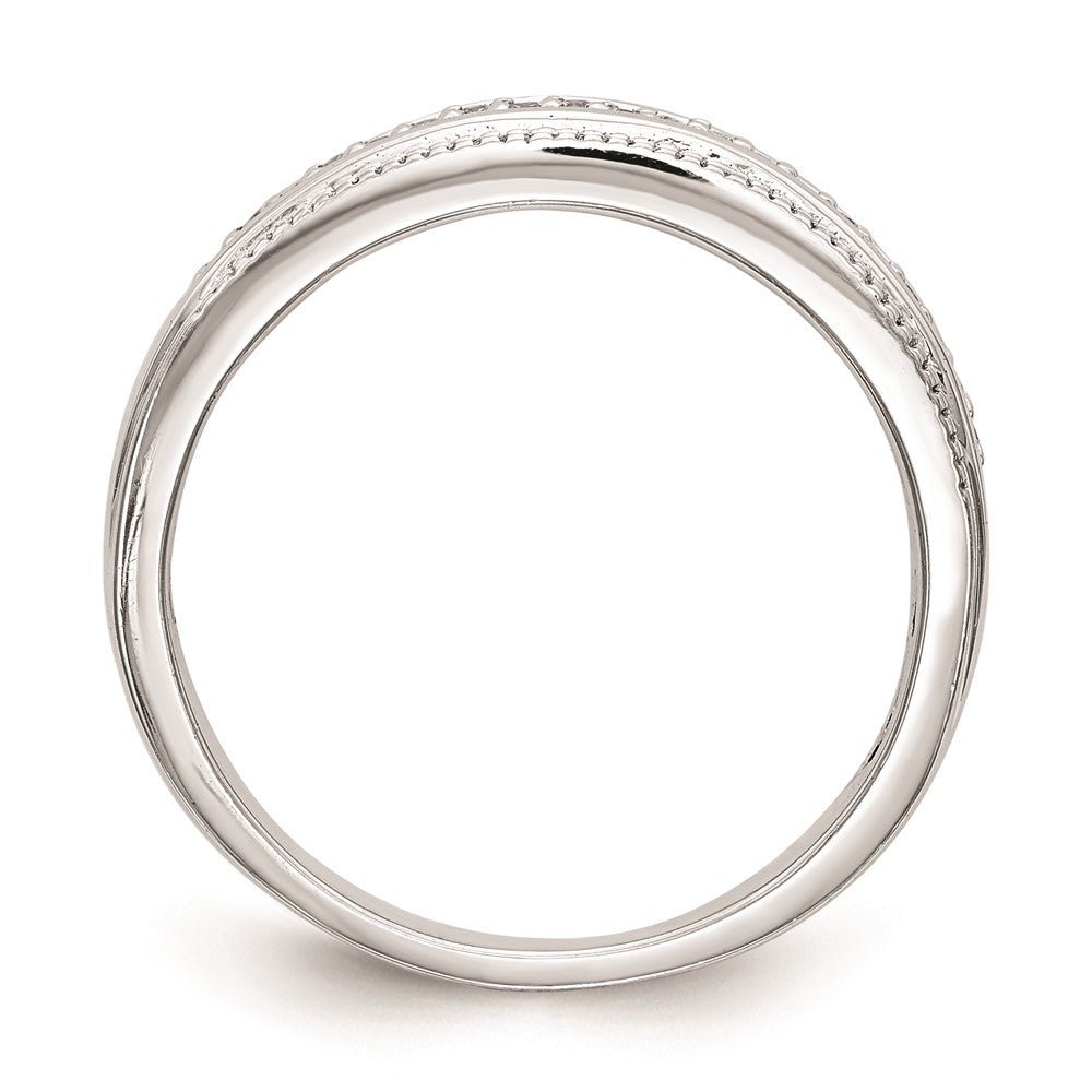 Buy Stylish 14K White Gold Wedding Band with 1/10 Carat Diamonds - AA Quality