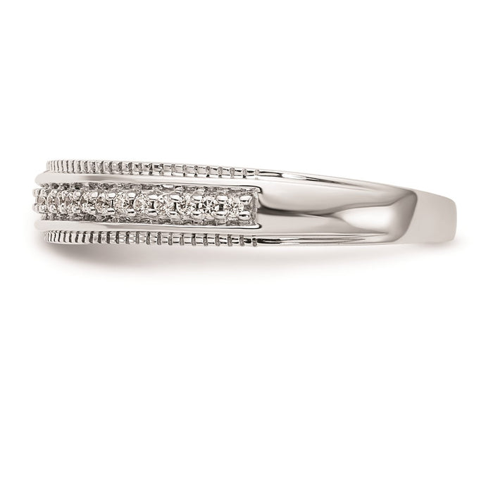 Buy Stylish 14K White Gold Wedding Band with 1/10 Carat Diamonds - AA Quality-3