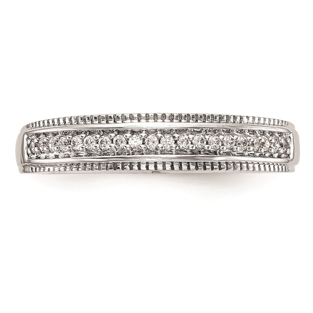 Buy Stylish 14K White Gold Wedding Band with 1/10 Carat Diamonds - AA Quality