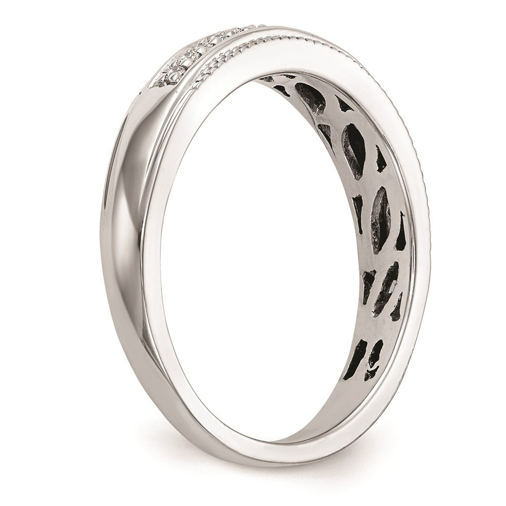 Buy Stylish 14K White Gold Wedding Band with 1/10 Carat Diamonds - AA Quality