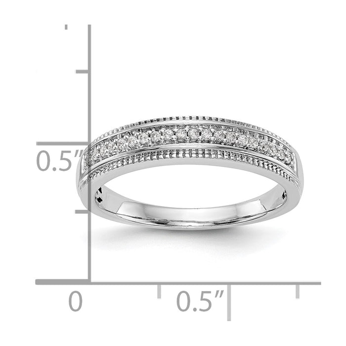 Buy Stylish 14K White Gold Wedding Band with 1/10 Carat Diamonds - AA Quality-7