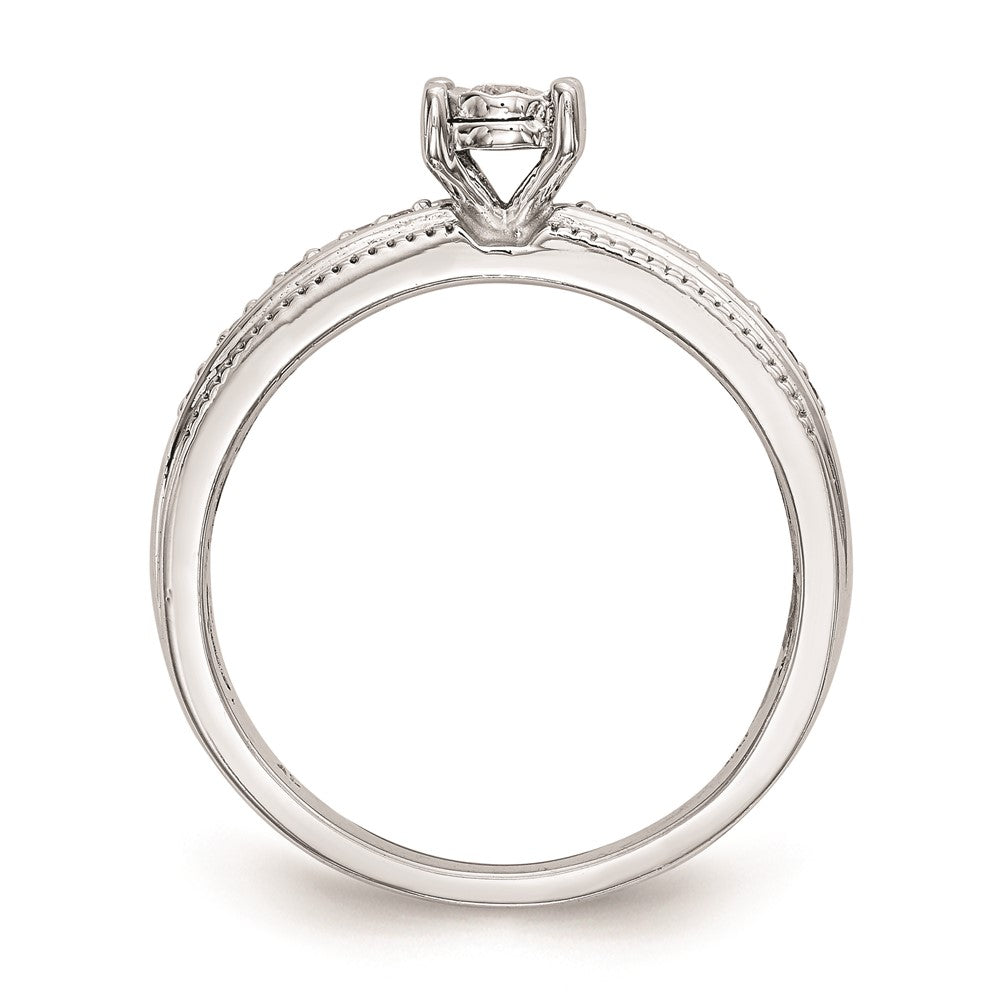 Buy Stylish 14K White Gold Engagement Ring Set with 1/8 Carat Diamonds