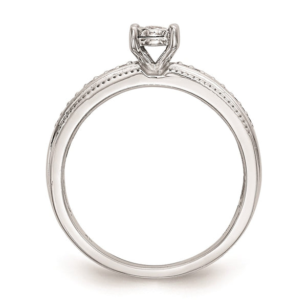 Buy Stylish 14K White Gold Engagement Ring Set with 1/8 Carat Diamonds