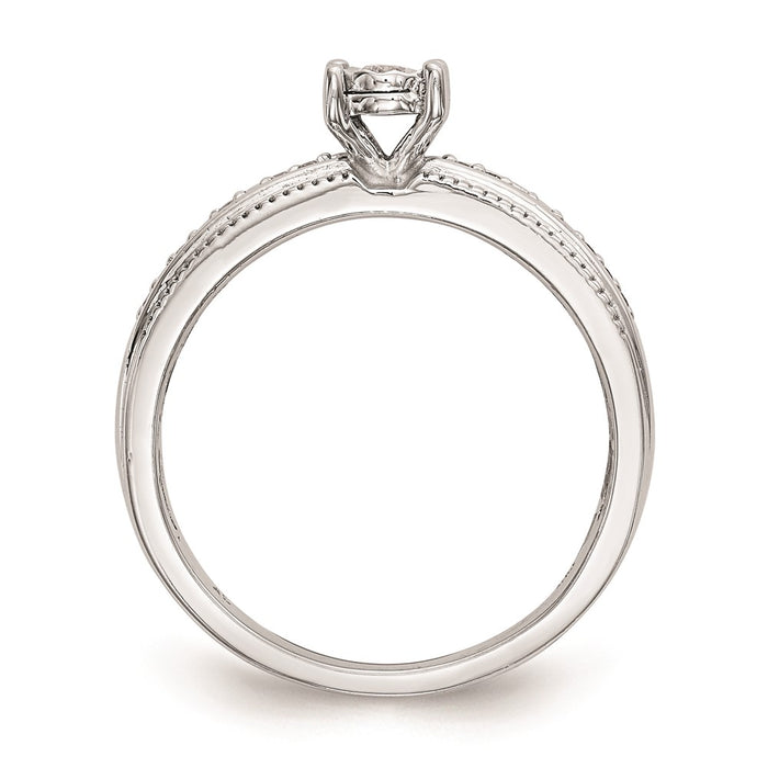 Buy Stylish 14K White Gold Engagement Ring Set with 1/8 Carat Diamonds-2