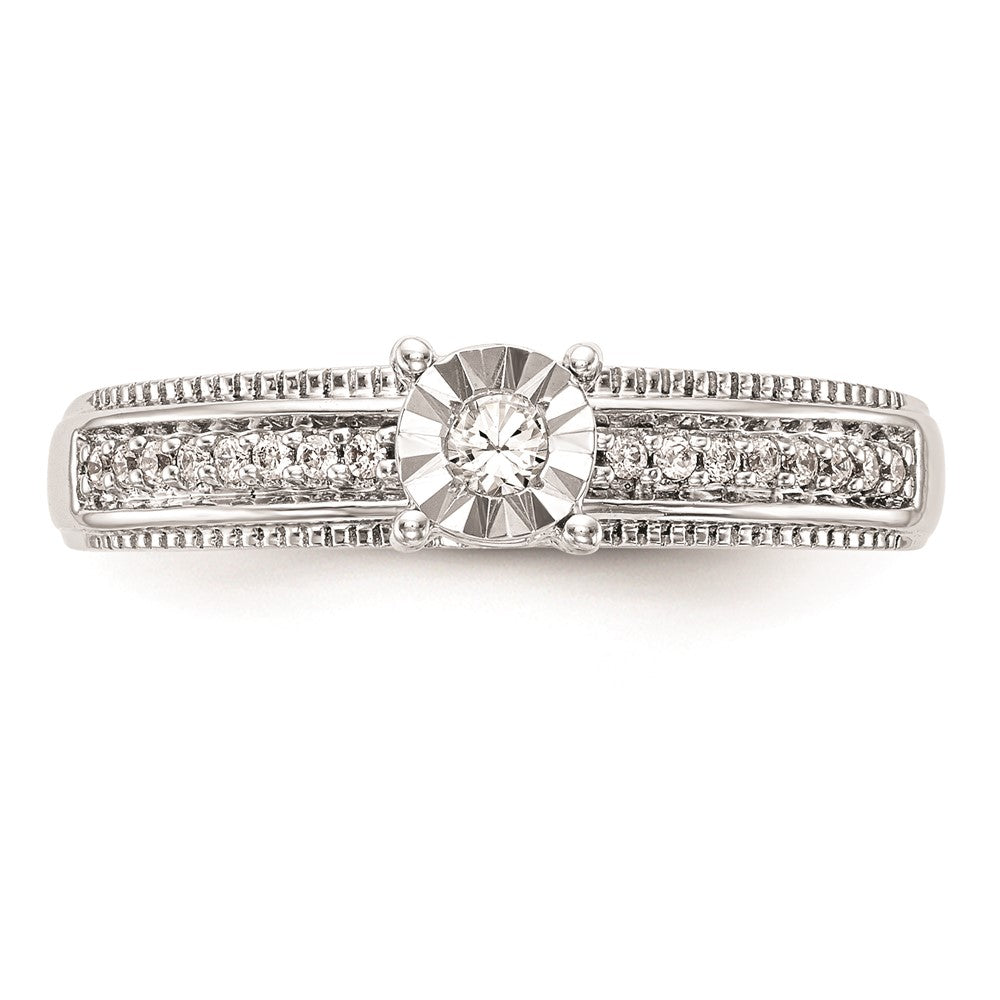 Buy Stylish 14K White Gold Engagement Ring Set with 1/8 Carat Diamonds