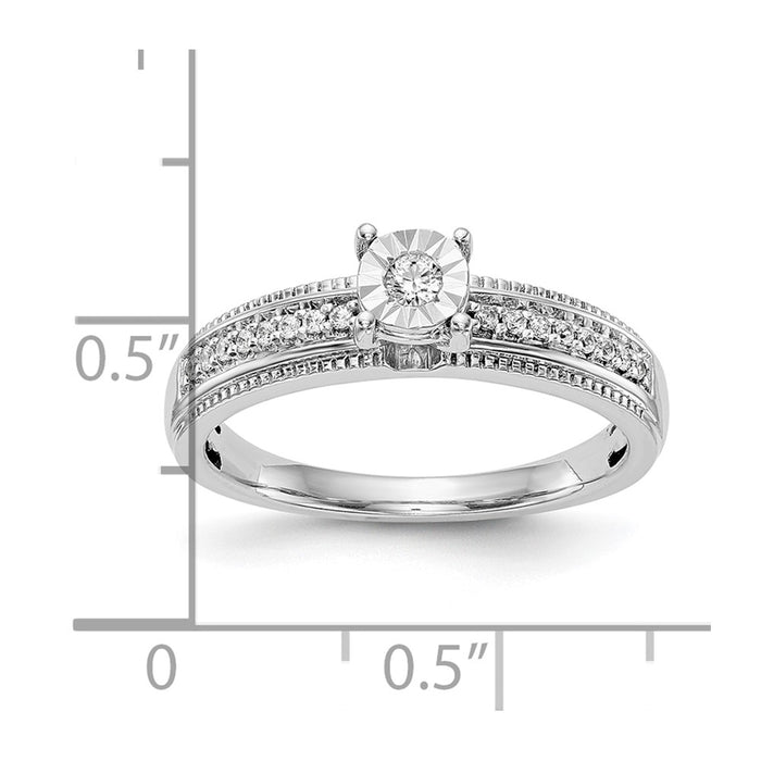 Buy Stylish 14K White Gold Engagement Ring Set with 1/8 Carat Diamonds-8
